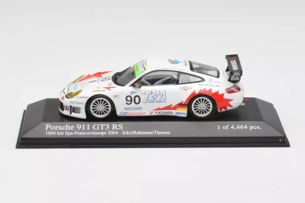 Minichamps Porsche 911 996 Gt3rs T2m N 90 1000km Spa-francorchamps 2004 V.ickx T.rabineau C.tinseau 1:43 400046980
